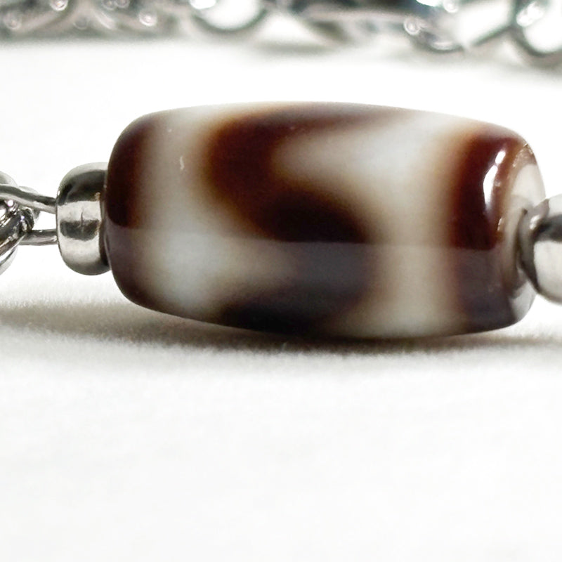 Tiger Tooth Dzi Bead Bracelet