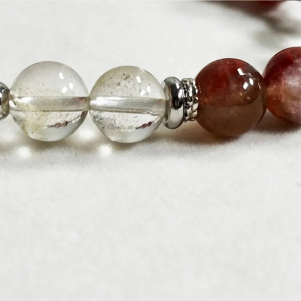 Letter L | Red Auralite  & Yellow Phantom Pyramid Bracelet