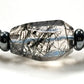Black Rutilated Quartz Charm + Aquamarine Phantom Quartz  w/ Meteorite Bracelet