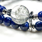 Green Phantom Quartz Charm w/ Lapis Lazuli Dual -Loop Bracelet