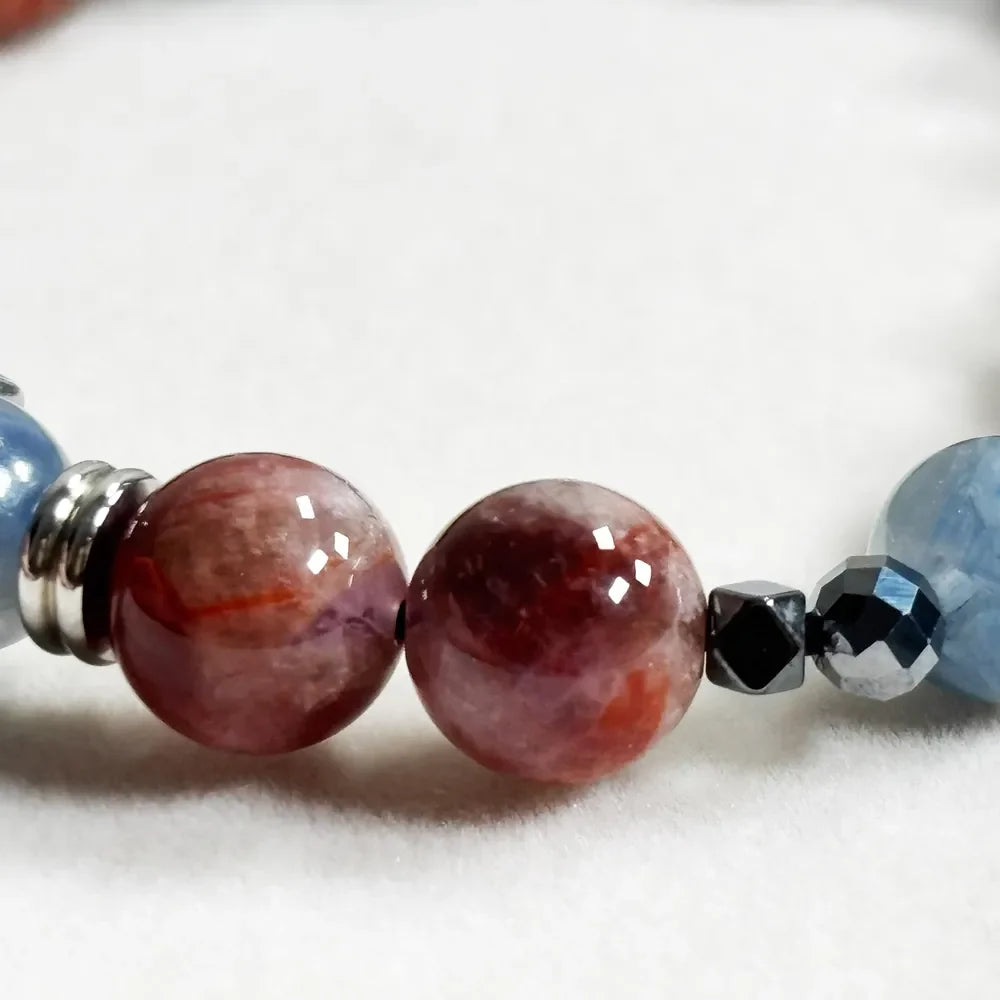 Letter K | Red Auralite  & Kyanite Bracelet
