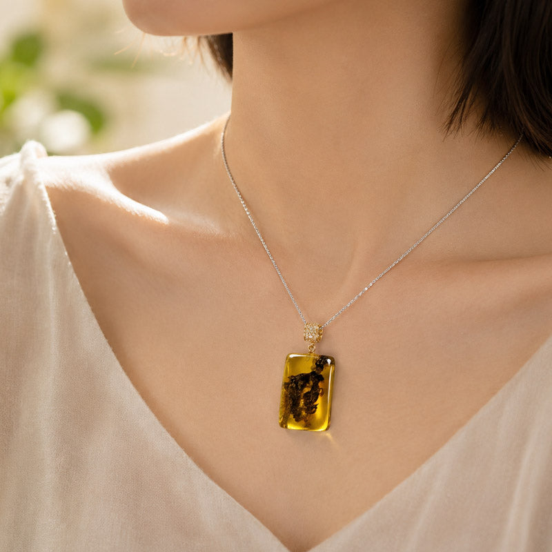 Plant Amber Pendant