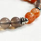 Letter W  | Smoky Lavender Hetian Jade & Golden Sunstone Bracelet