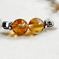 Letter U  | Citrine Pyramid & White Rutilated Quartz Bracelet