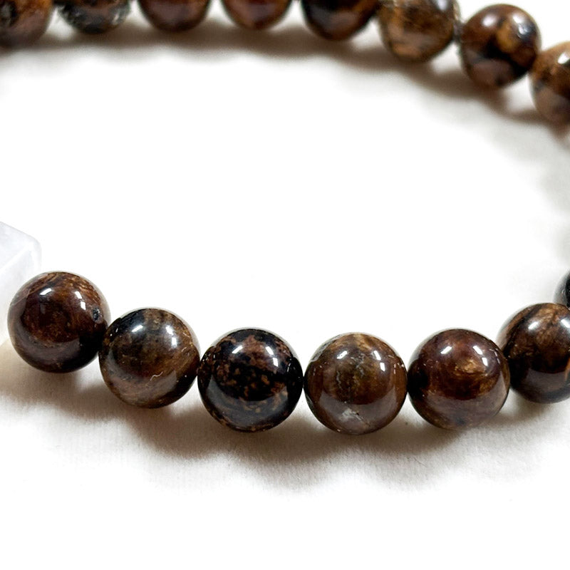 Moonstone Charm w/ Medicine Amber Bracelet