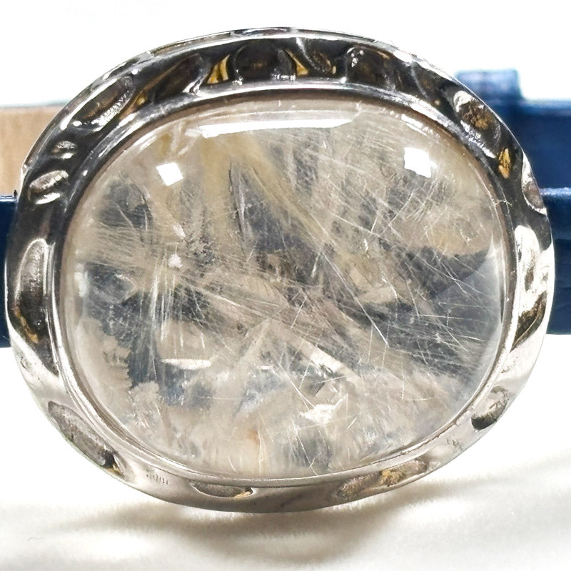 White Rabbit Fur Quartz Leather Bracelet