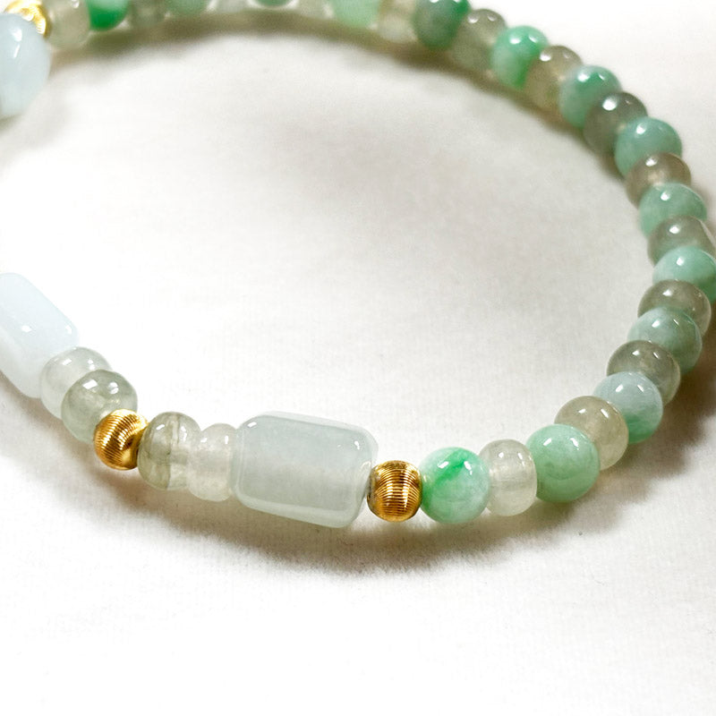Icy & Green Jadeite Jade Bracelet