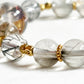 Rainbow Clear Quartz Charm + Black Rutilated Quartz w/ Brookite in Quartz Bracelet