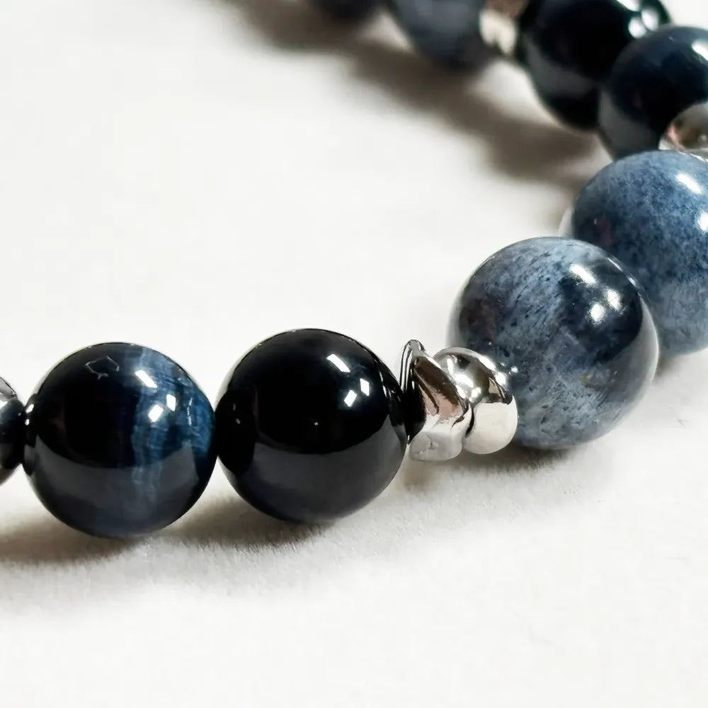 Letter D | Pietersite & Blue Tiger Eye Bracelet