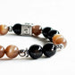 Letter P | Peach Moonstone & Hypersthene Bracelet
