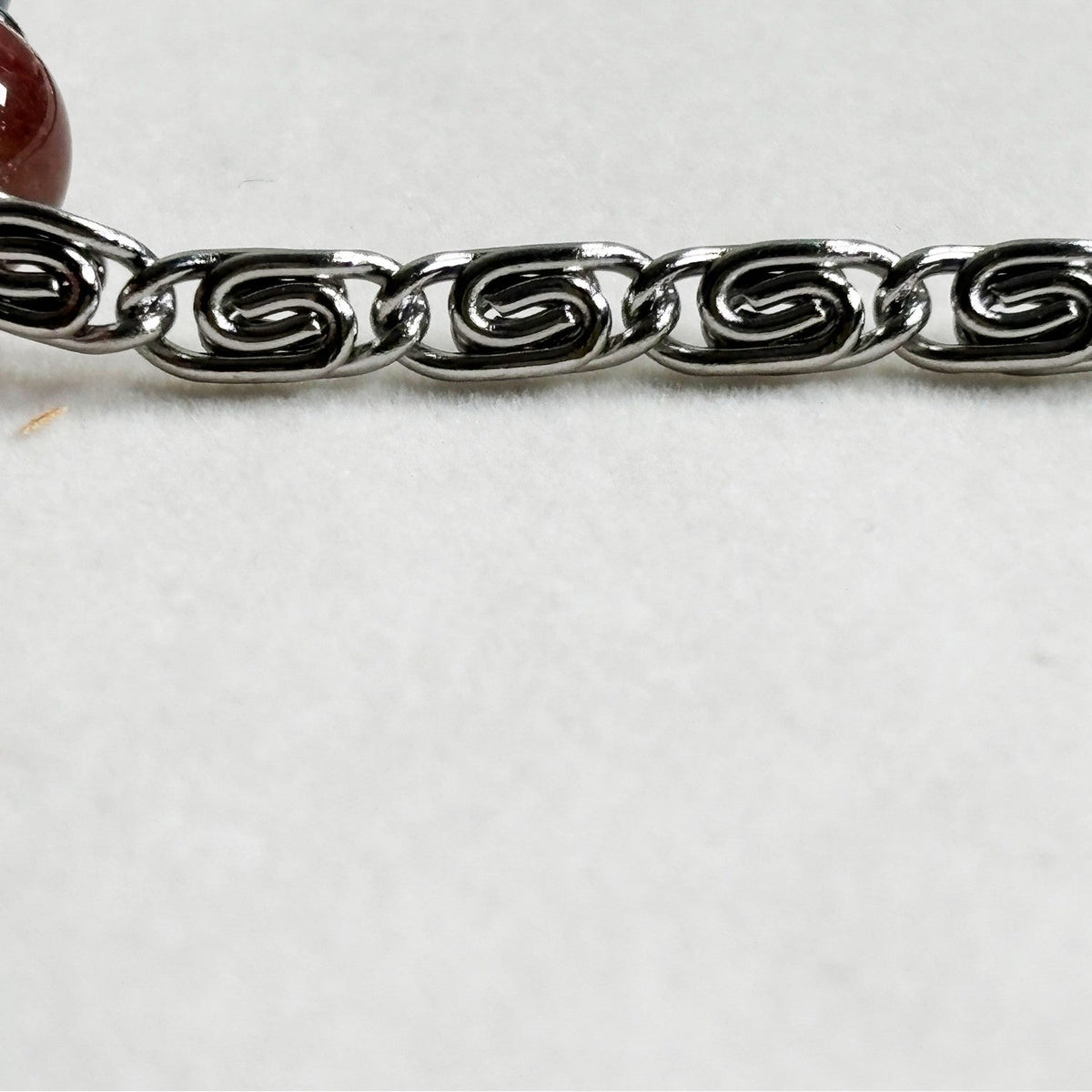 Silver Chrome Heart Cross Charm + Auralite 23 w/ Labradorite Bracelet