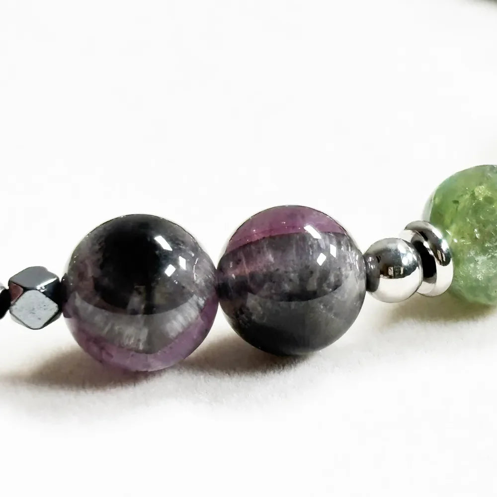 Letter Z | Eye Auralite & Green Lithium Mica Bracelet