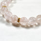 Pink Rabbit Fur Quartz Charm + Pink Azeztulite w/ White Sunstone Bracelet
