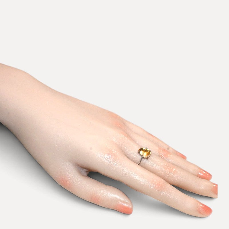 Golden Prehnite Gourd Ring