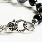 Agate Charm + Black Tourmaline w/ Herkimer Diamond Bangle