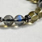 Letter O  | Grey Moonstone & Libyan Desert Glass Bracelet