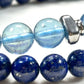 Silver Chrome Heart Cross Charm + Aquamarine Phantom Quartz w/ Lapis Lazuli Bracelet