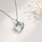 Blue Rabbit Fur Quartz Heart Pendant