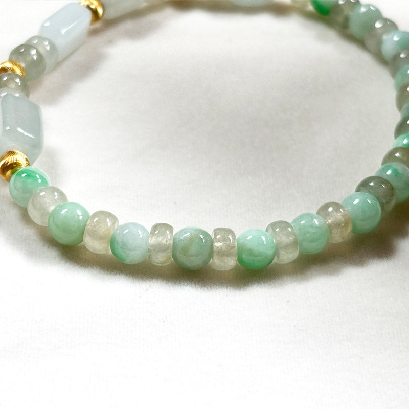Icy & Green Jadeite Jade Bracelet