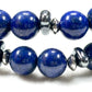 Rainbow Clear Quartz Charm w/ Lapis Lazuli Dual -Loop Bracelet