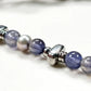 Black Herkimer Diamond Charm + Iolite w/ Akoya Pearl Bracelet