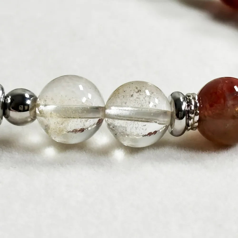 Letter L | Red Auralite  & Yellow Phantom Pyramid Bracelet