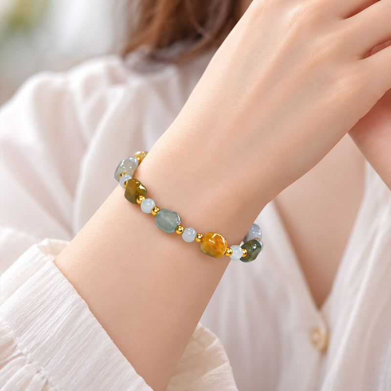 Mixed Jadeite Jade Bracelet