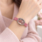 Pink Mica Quartz Leather Bracelet