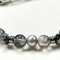 Black Rutilated Quartz Charm + Black Rutilated Quartz w/ Akoya Pearl Bracelet