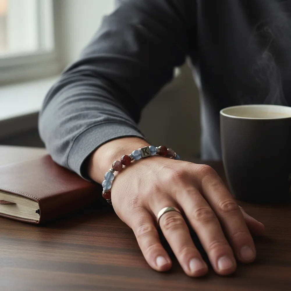 Letter K | Red Auralite  & Kyanite Bracelet
