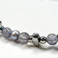 Black Herkimer Diamond Charm + Iolite w/ Akoya Pearl Bracelet