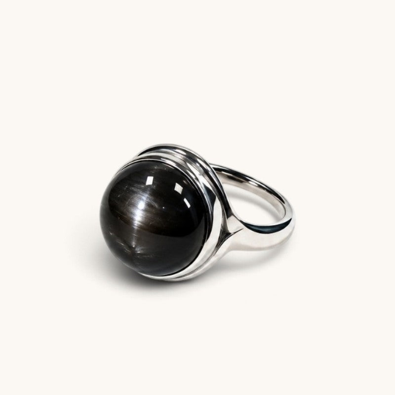 Skeletal Black Sunstone Ring