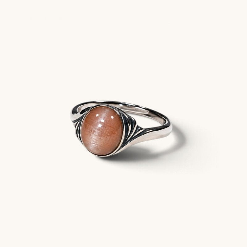Pink Rabbit Fur Quartz Ring