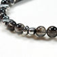 Double Silver Obsidian Charm w/ Black Skeletal Sunstone Bracelet