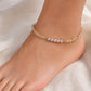 Citrine w/ Freshwater Pearl Anklet