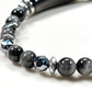 Double Silver Obsidian Charm w/ Black Auralite Bracelet