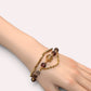 Golden TitaRutilated Quartz Charm + lepidocrocite Super Seven w/ Red Copper Rutilated Quartz Bracelet