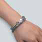 White Rabbit Fur Quartz Charm + Kyanite w/ Brookite in Quartz Bracelet