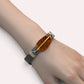 Golden Amber Leather Bracelet