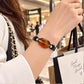 Golden Amber Leather Bracelet