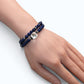 Green Phantom Quartz Charm w/ Lapis Lazuli Dual -Loop Bracelet
