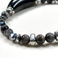 Double Silver Obsidian Charm w/ Black Auralite Bracelet
