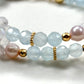 Rutilated Quartz Charm + Aquamarine+ Moonstone w/ Freshwater Pearl Dual- Loop Bracelet