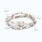 Rutilated Quartz Charm + Aquamarine+ Moonstone w/ Freshwater Pearl Dual- Loop Bracelet