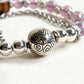 Special Three Eye Dzi Bead w/ Amethyst Super Seven Quartz Bangle