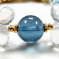 Aquamarine Charm +  Blue Topaz + Clear Quartz w/ Freshwater Pearl Bracelet