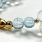 Aquamarine Charm +  Blue Topaz + Clear Quartz w/ Freshwater Pearl Bracelet