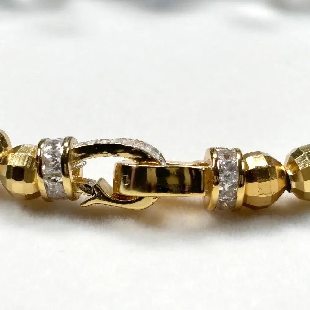 Aquamarine Charm +  Blue Topaz + Clear Quartz w/ Freshwater Pearl Bracelet