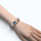 Aquamarine Charm +  Blue Topaz + Clear Quartz w/ Freshwater Pearl Bracelet
