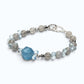Aquamarine Charm + Grey Moonstone w/ Blue Topaz Bracelet
